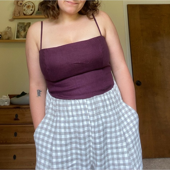 Reformation Overland plum linen top - Picture 4 of 12